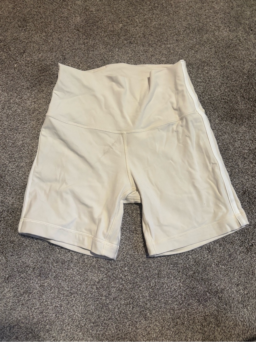 lululemon athletica High-Waist Athletic Biker Shorts in Cream